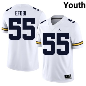 White College Football Michigan Nathan Efobi Youth University #55 Jersey 939065-179