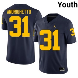 Navy Wolverines NCAA #31 Youth College Football Nico Andrighetto Jersey 253521-781
