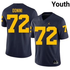Navy University of Michigan Peter Donini #72 Youth NCAA College Football Jersey 498932-478