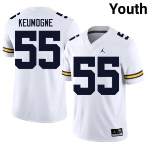 White College Football University of Michigan #55 Youth Randy Keumogne Stitched Jersey 740379-338