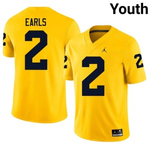 Maize #2 Youth University Michigan Wolverines College Football Shamari Earls Jerseys 230168-567