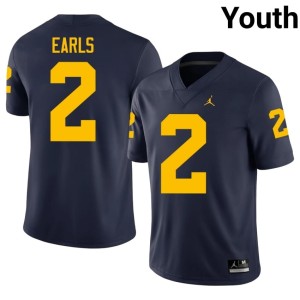 Navy #2 NCAA College Football University of Michigan Youth Shamari Earls Jersey 795097-195
