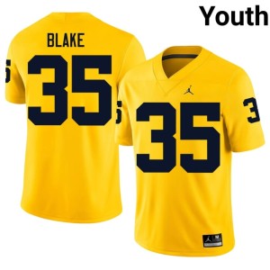Maize U-M Replica Stuart Blake College Football Youth #35 Jersey 121416-386