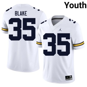 White Stuart Blake Player #35 College Football Michigan Youth Jersey 608943-386