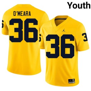 Maize College Football Tomas O'Meara Michigan #36 Youth Stitched Jersey 917449-932