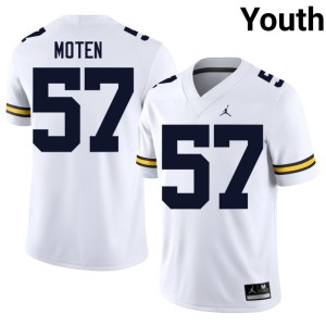 White College Football Youth Player Travis Moten #57 U-M Jerseys 361088-166