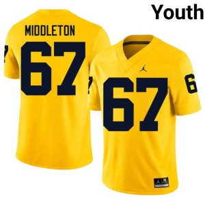 Maize College Football U-M Trent Middleton 2026 Youth #67 Jersey 884697-132
