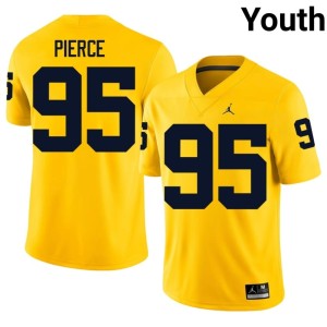 Maize University of Michigan Wolverines #95 Trey Pierce College Football Stitched Youth Jersey 712325-259