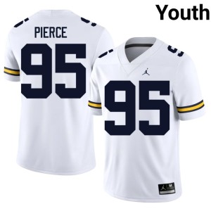 White Trey Pierce Game #95 College Football Wolverines Youth Jersey 444939-327