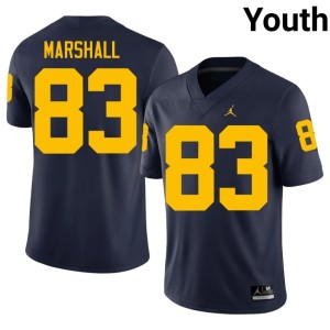 Navy Replica Youth UMich #83 College Football Zack Marshall Jerseys 930269-550