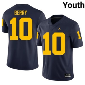 Navy #10 College Football Zeke Berry Youth University Wolverines Jerseys 266446-853