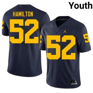 Navy #52 College Football High School Ace Hamilton Youth Michigan Jersey 277224-719