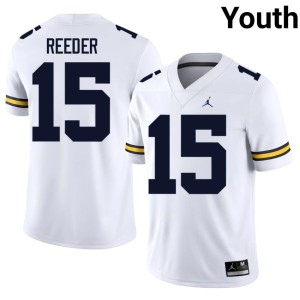 White Michigan Wolverines #15 2026 College Football Youth Aden Reeder Jerseys 770982-762