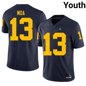 Navy Player College Football Michigan Wolverines #13 Aisea Moa Youth Jerseys 736004-658