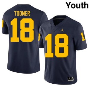 Navy Michigan Wolverines College Football Youth Amani Toomer #18 Embroidery Jersey 676765-586