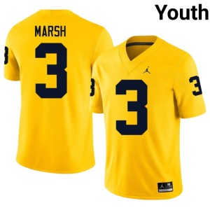 Maize Andrew Marsh University of Michigan #3 Youth College Football Limited Jersey 491346-897