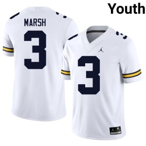 White Andrew Marsh High School College Football Michigan #3 Youth Jerseys 880489-940