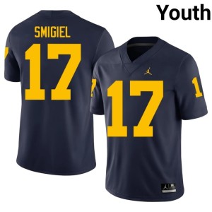 Navy Brady Smigiel College Football Michigan Wolverines Limited Youth #17 Jerseys 891113-331