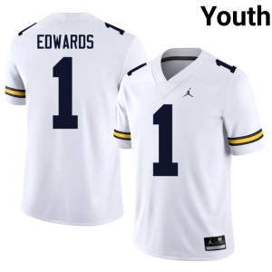 White College Football Braylon Edwards #1 U-M Youth Stitched Jerseys 738060-584