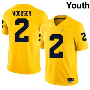 Maize Official University of Michigan Wolverines College Football #2 Youth Charles Woodson Jersey 640514-852