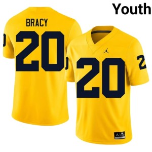 Maize UMich Chris Bracy High School College Football #20 Youth Jerseys 474998-419