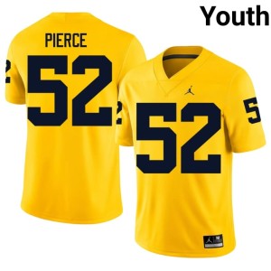 Maize Limited College Football Christian Pierce #52 U-M Youth Jersey 131133-387