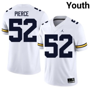 White #52 Youth Christian Pierce University MICH College Football Jersey 899446-329