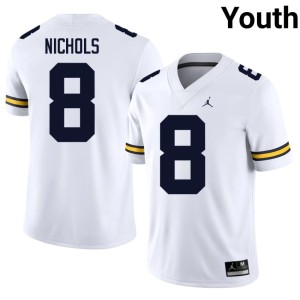 White UMich #8 Youth Player College Football Dominic Nichols Jerseys 992598-437