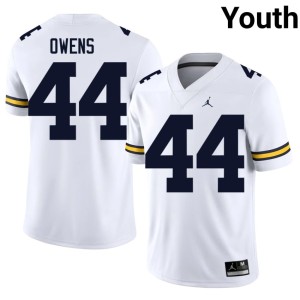 White Player Eli Owens Michigan Wolverines #44 Youth College Football Jerseys 189456-235