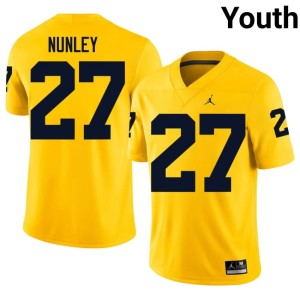 Maize Youth UMich 2026 College Football Ernest Nunley #27 Jersey 193774-116