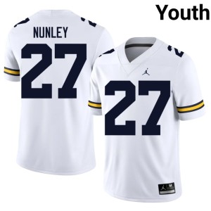 White Replica #27 College Football MICH Youth Ernest Nunley Jerseys 322943-941