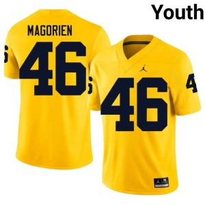 Maize College Football Replica Gavin Magorien MICH Youth #46 Jersey 373321-749