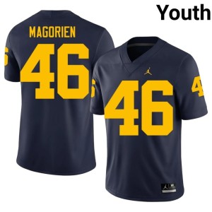 Navy Gavin Magorien 2026 #46 College Football Youth Wolverines Jersey 980574-960