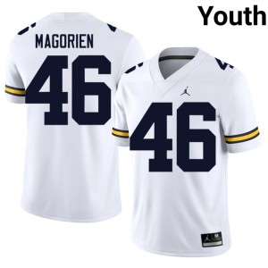 White Youth U-M NCAA College Football #46 Gavin Magorien Jerseys 165418-340