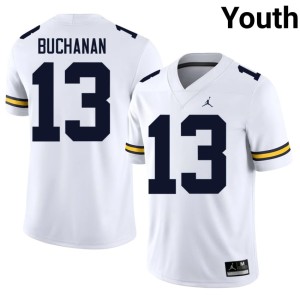 White Michigan #13 JJ Buchanan Replica Youth College Football Jersey 626037-349