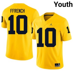 Maize Alumni Youth Jaime Ffrench College Football #10 Michigan Wolverines Jersey 266955-236