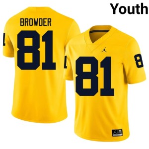 Maize #81 Jamar Browder Youth Michigan High School College Football Jerseys 720265-640