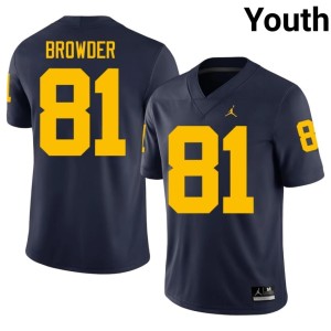 Navy Youth College Football Jamar Browder Michigan Wolverines Game #81 Jerseys 478031-812