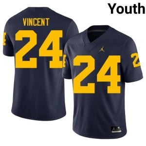 Navy College Football U of M #24 Youth NCAA Jamarion Vincent Jersey 282569-333