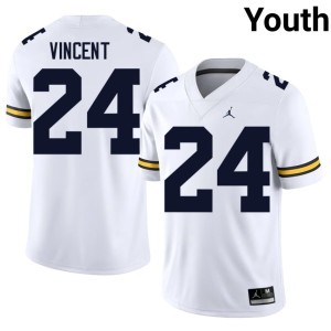 White Game #24 College Football Youth Jamarion Vincent U of M Jerseys 913216-440