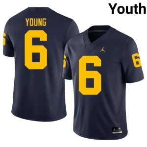 Navy U-M Youth Jordan Young Player #6 College Football Jerseys 731820-437