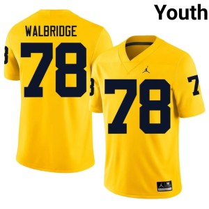 Maize College Football Marky Walbridge Michigan Wolverines Alumni #78 Youth Jerseys 835650-796