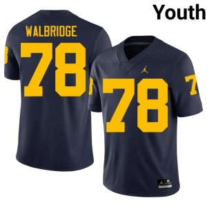 Navy Youth Game Marky Walbridge University of Michigan #78 College Football Jerseys 830000-947