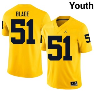 Maize #51 High School McHale Blade Youth College Football U-M Jerseys 618988-481
