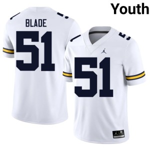 White Youth College Football McHale Blade Player #51 MICH Jersey 850990-137