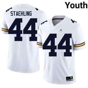 White Nathaniel Staehling Youth #44 Michigan Wolverines College Football 2026 Jerseys 486219-436