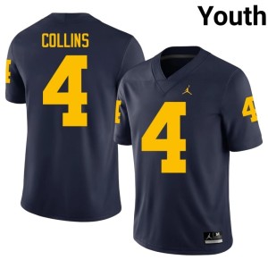 Navy Player Youth College Football Michigan #4 Nico Collins Jerseys 218082-592