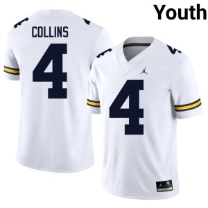 White #4 Michigan Nico Collins College Football Alumni Youth Jerseys 666243-777