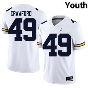 White College Football #49 Youth Nico Crawford MICH University Jerseys 626190-814
