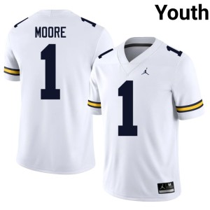 White College Football Rod Moore Youth #1 University of Michigan NCAA Jerseys 464027-954